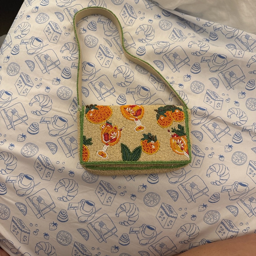 Tropical Beaded Crossbody Bag